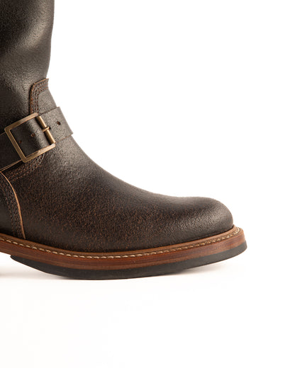 John Lofgren Wabash Engineer Boots - Dark Brown Waxed Flesh - Standard & Strange