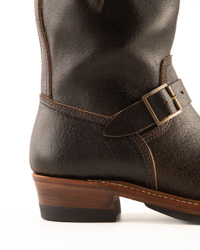John Lofgren Wabash Engineer Boots - Dark Brown Waxed Flesh - Standard & Strange