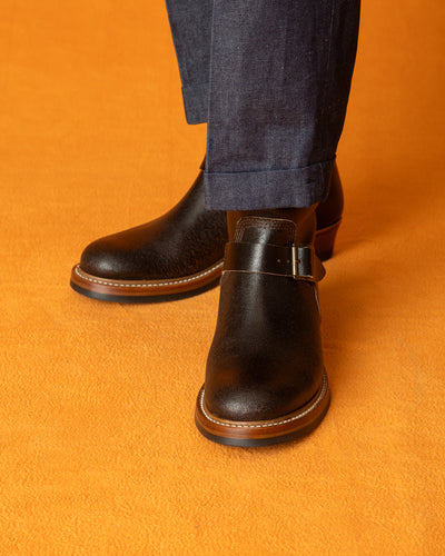 John Lofgren Wabash Engineer Boots - Dark Brown Waxed Flesh - Standard & Strange