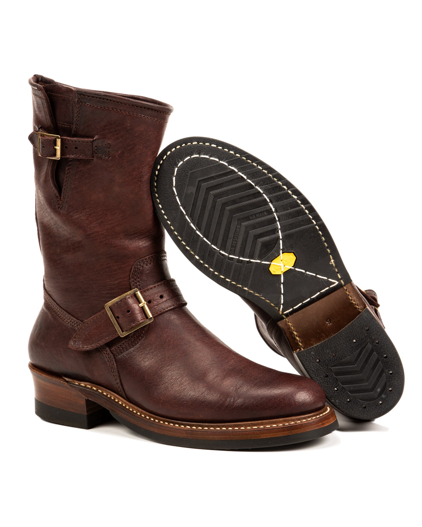 John Lofgren Engineer Boots - Burnt Burgundy Ezo Deerskin