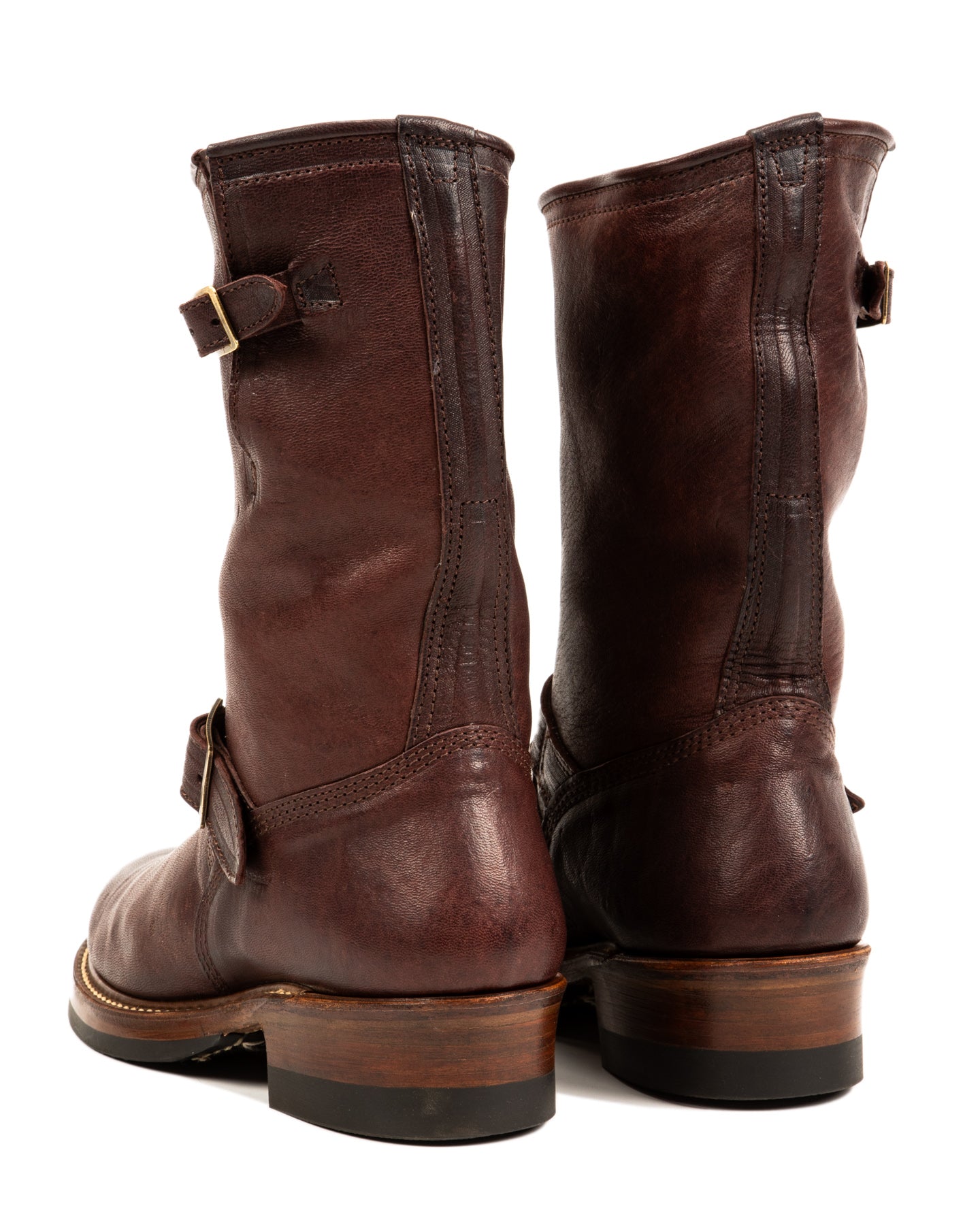John Lofgren Engineer Boots - Burnt Burgundy Ezo Deerskin
