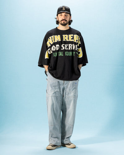 Kapital 10oz HICKOREE Stripe ZIPPER Wide LUMBER Pants - Hickoree - Standard & Strange