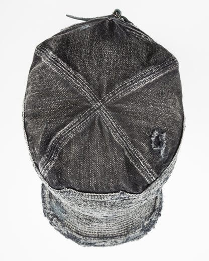 Kapital 11.5ozBLKxBLK Denim The Old Man And The Sea Cap(Crash Remake) - Black x Black - Standard & Strange