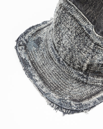 Kapital 11.5ozBLKxBLK Denim The Old Man And The Sea Cap(Crash Remake) - Black x Black - Standard & Strange