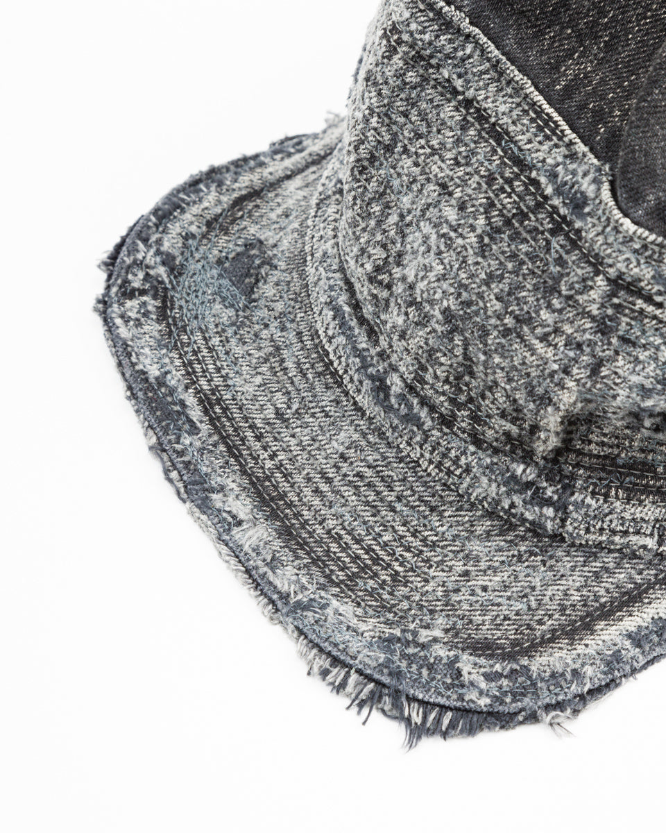 Kapital 11.5ozBLKxBLK Denim The Old Man And The Sea Cap(Crash Remake) - Black x Black - Standard & Strange