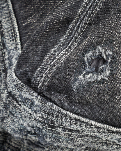 Kapital 11.5ozBLKxBLK Denim The Old Man And The Sea Cap(Crash Remake) - Black x Black - Standard & Strange