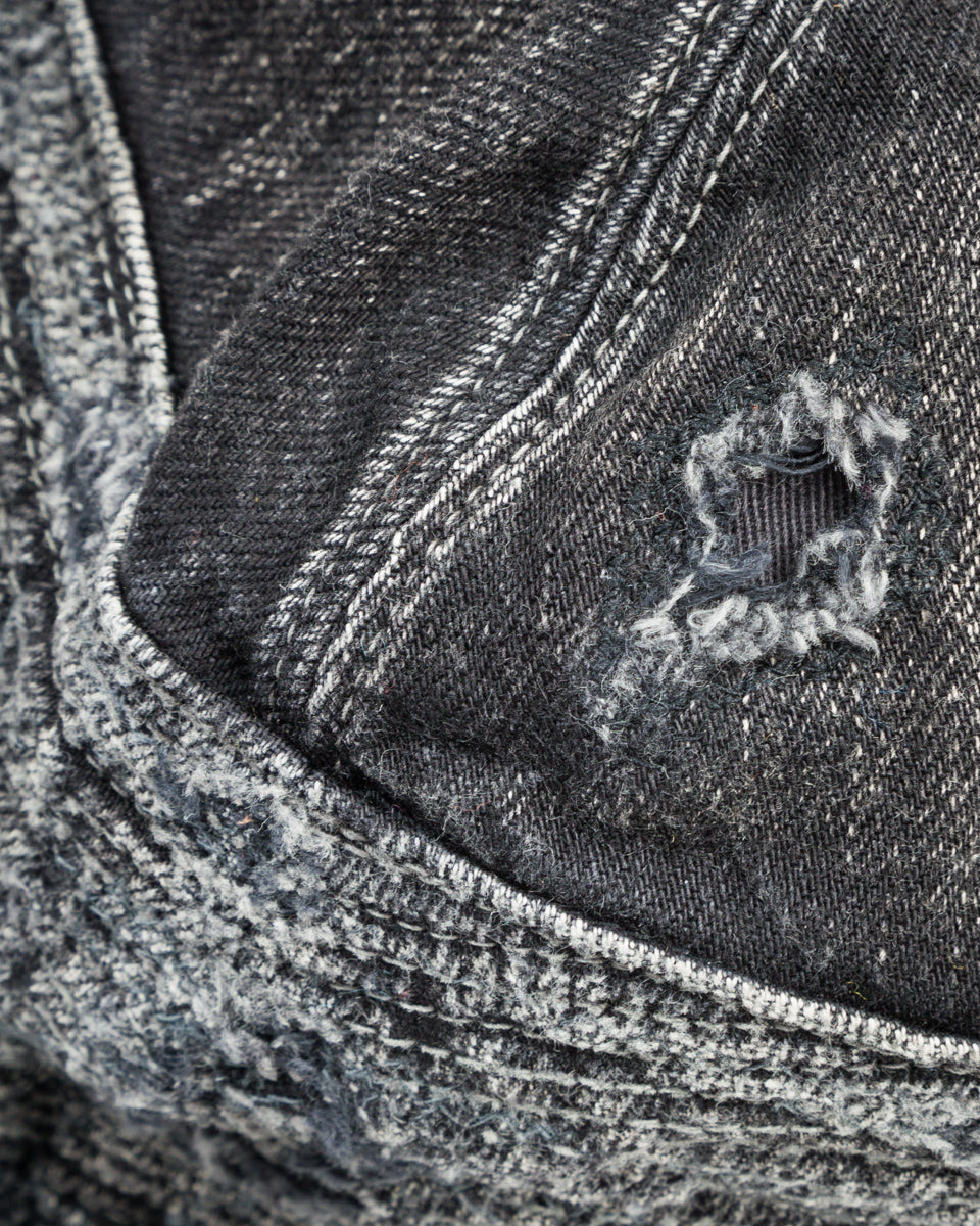 Kapital 11.5ozBLKxBLK Denim The Old Man And The Sea Cap(Crash Remake) - Black x Black - Standard & Strange