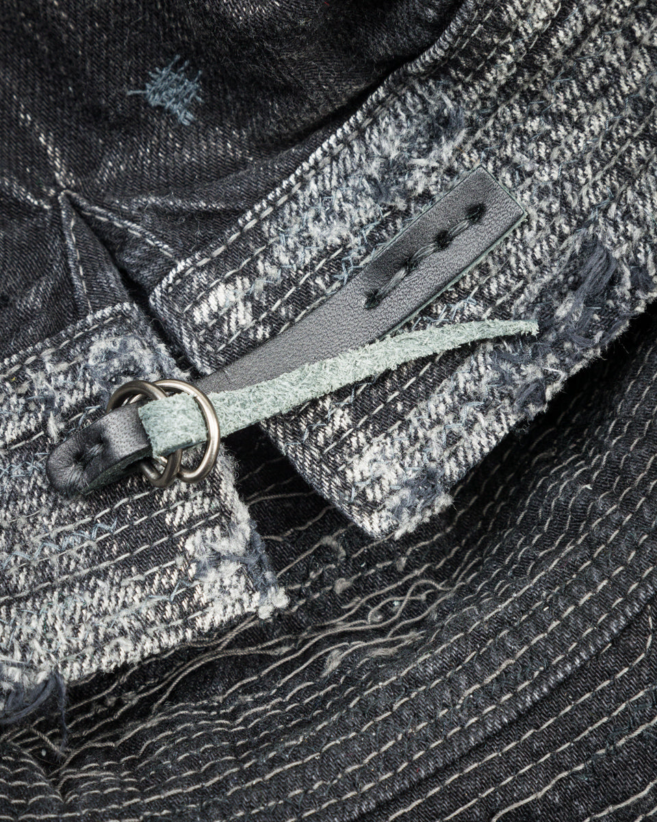 Kapital 11.5ozBLKxBLK Denim The Old Man And The Sea Cap(Crash Remake) - Black x Black - Standard & Strange