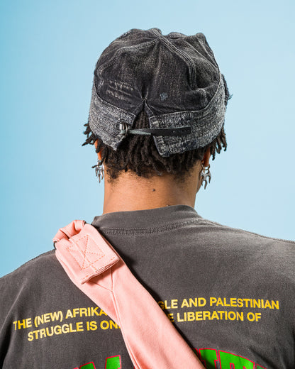 Kapital 11.5ozBLKxBLK Denim The Old Man And The Sea Cap(Crash Remake) - Black x Black - Standard & Strange