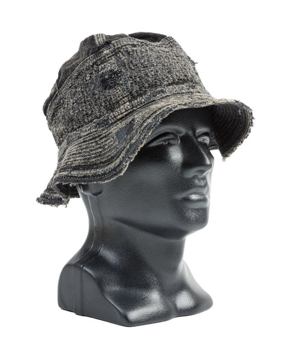 Kapital 11.5ozBLKxBLK Denim The Old Man And The Sea Hat(Crash Remake) - Black x Black - Standard & Strange