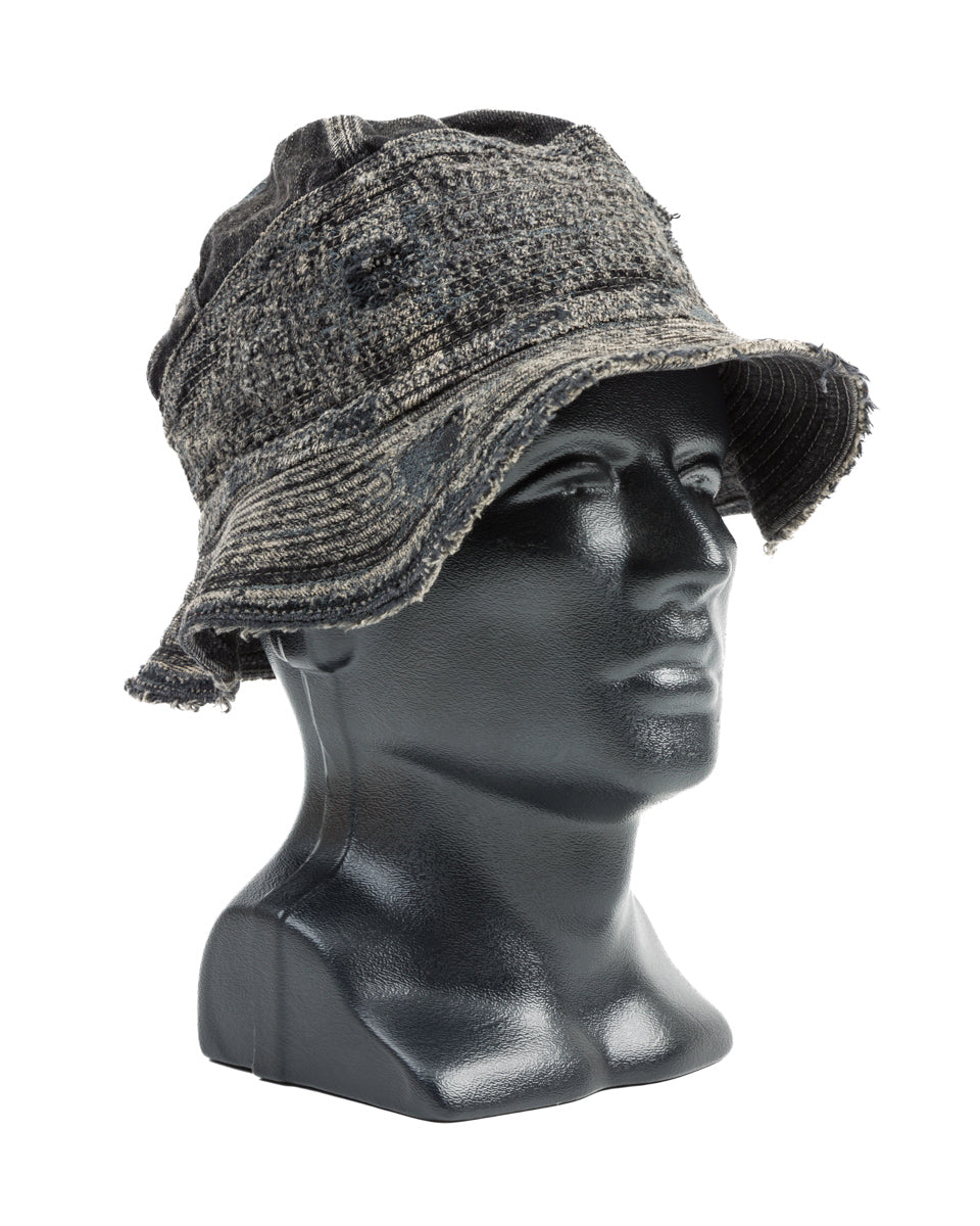 Kapital 11.5ozBLKxBLK Denim The Old Man And The Sea Hat(Crash Remake) - Black x Black - Standard & Strange