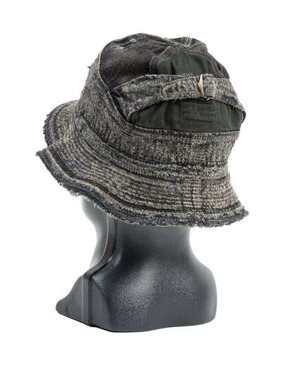 Kapital 11.5ozBLKxBLK Denim The Old Man And The Sea Hat(Crash Remake) - Black x Black - Standard & Strange