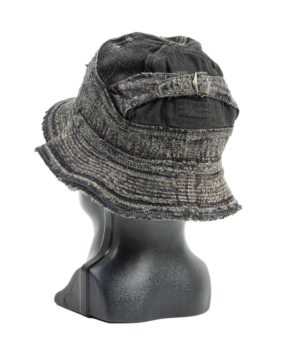 Kapital 11.5ozBLKxBLK Denim The Old Man And The Sea Hat(Crash Remake) - Black x Black - Standard & Strange