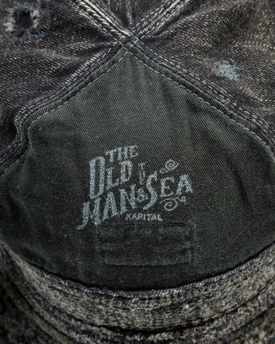 Kapital 11.5ozBLKxBLK Denim The Old Man And The Sea Hat(Crash Remake) - Black x Black - Standard & Strange