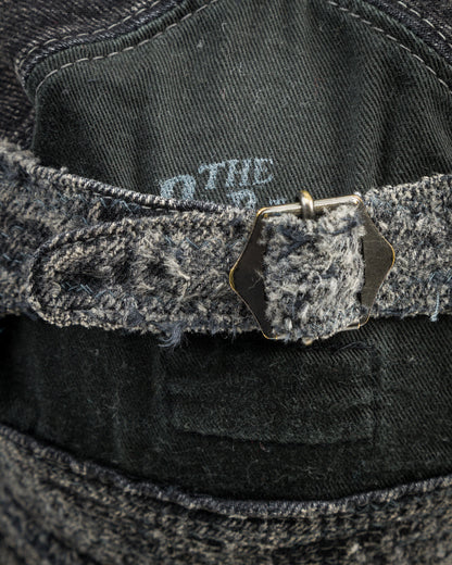 Kapital 11.5ozBLKxBLK Denim The Old Man And The Sea Hat(Crash Remake) - Black x Black - Standard & Strange