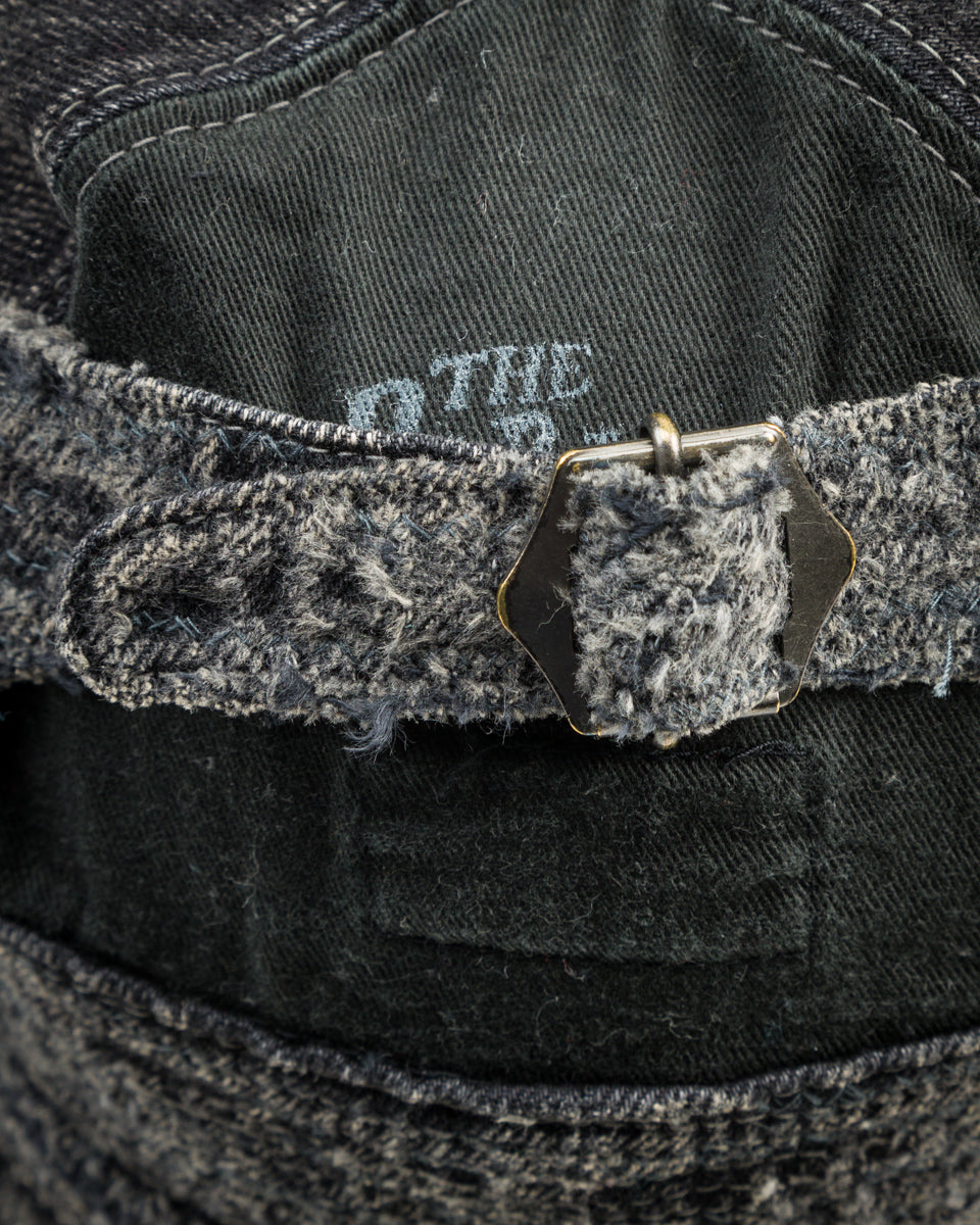 Kapital 11.5ozBLKxBLK Denim The Old Man And The Sea Hat(Crash Remake) - Black x Black - Standard & Strange