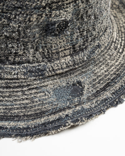Kapital 11.5ozBLKxBLK Denim The Old Man And The Sea Hat(Crash Remake) - Black x Black - Standard & Strange