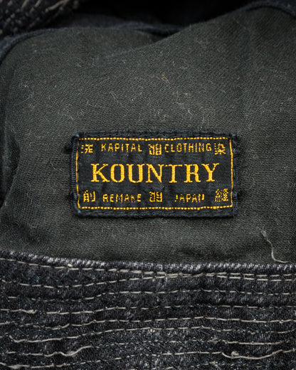 Kapital 11.5ozBLKxBLK Denim The Old Man And The Sea Hat(Crash Remake) - Black x Black - Standard & Strange