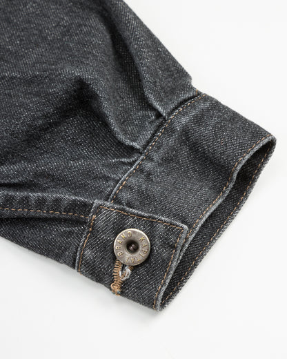 Kapital 11.5oz BLKxECR Denim GYPSY Cropped Drizzler JKT - Black x Ecru 1 - Standard & Strange