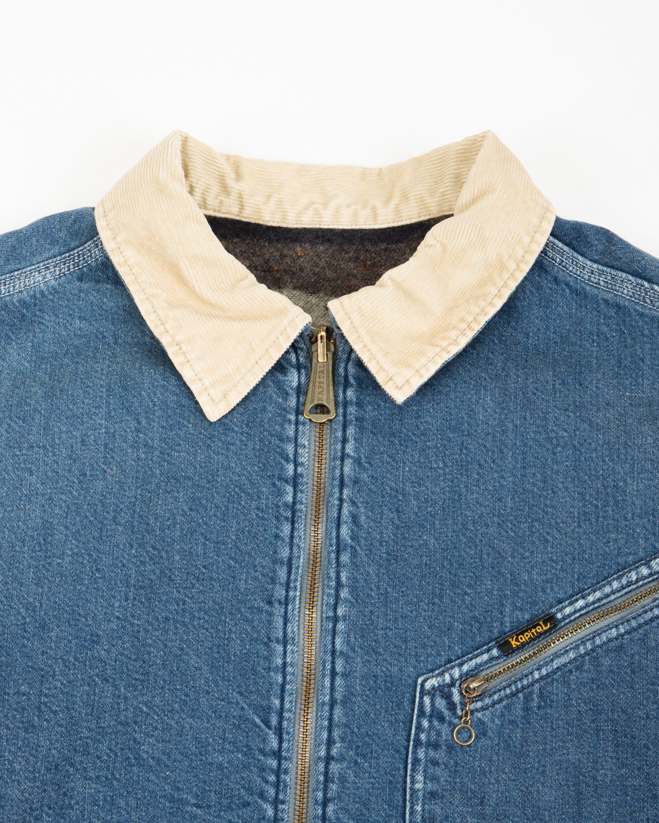 11.5oz Denim BONE Lining Reversible ZIP-UP Work JKT - PRO