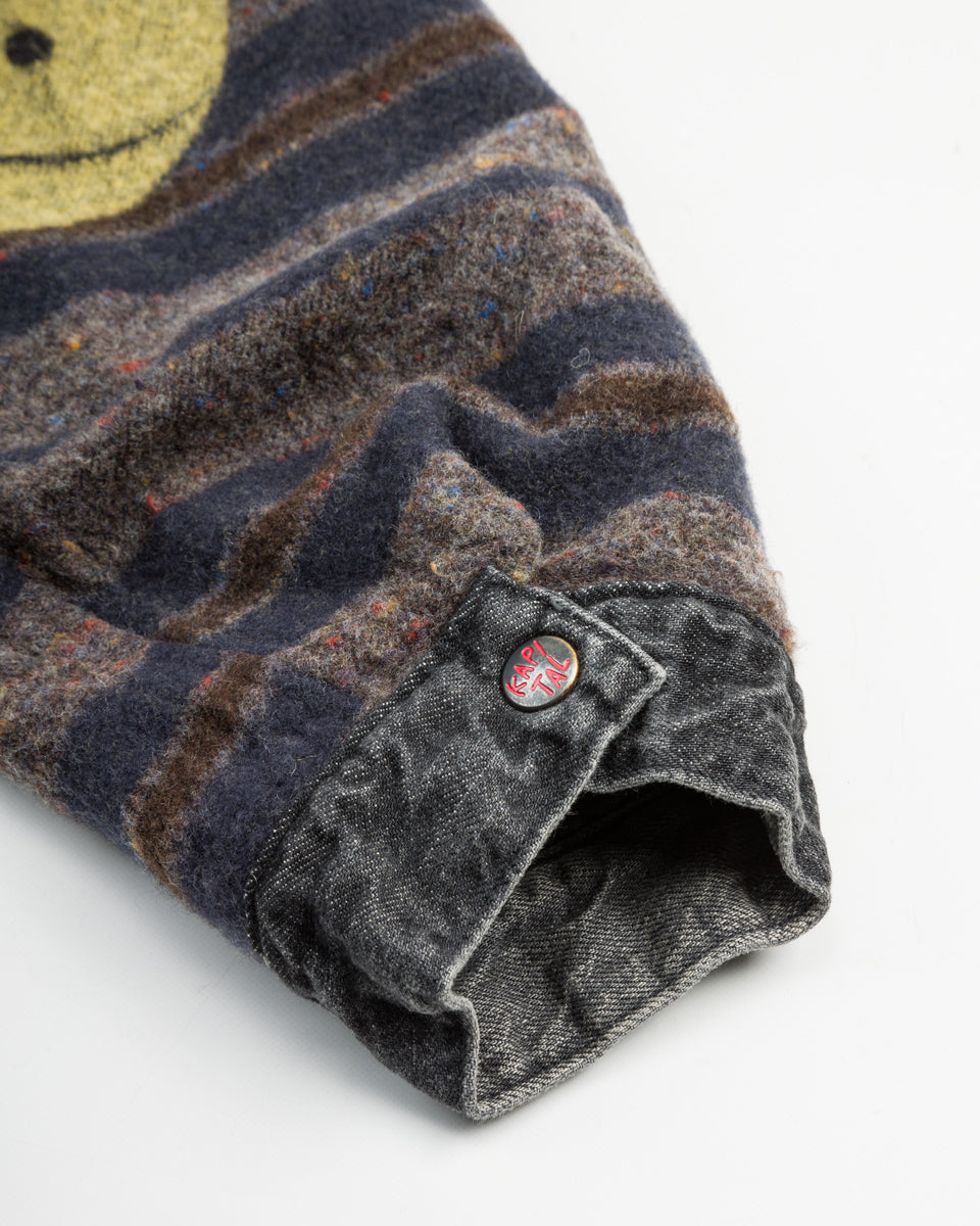 Kapital 11.5 oz Denim RAINBOWY Lining Railroad JKT - Black/Ecru - Standard & Strange