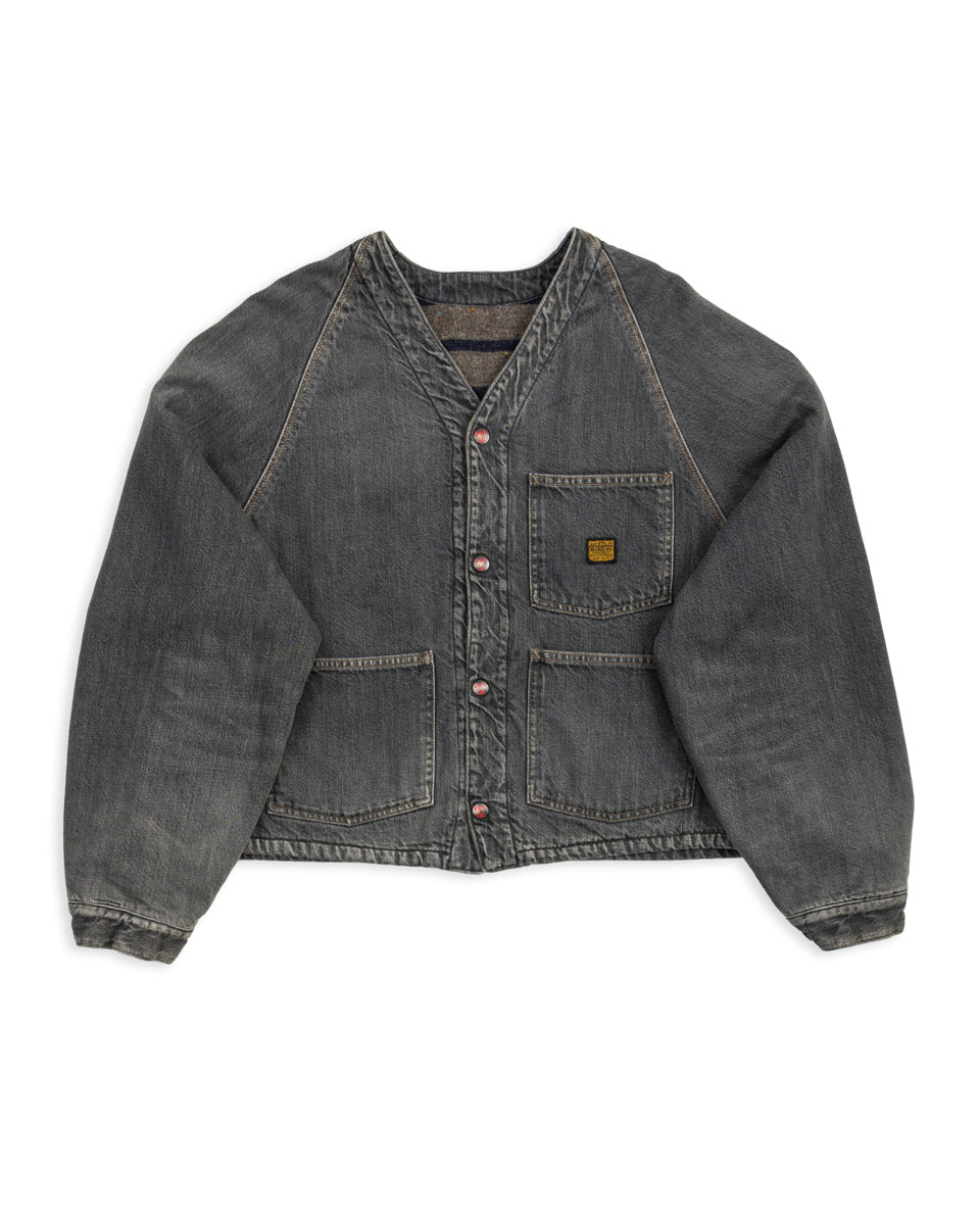 Kapital 11.5 oz Denim RAINBOWY Lining Railroad JKT - Black/Ecru - Standard & Strange