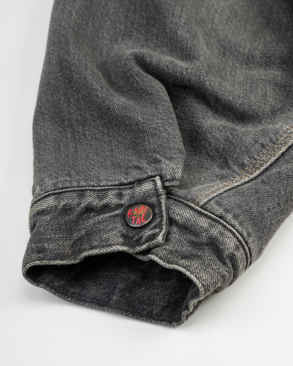 Kapital 11.5 oz Denim RAINBOWY Lining Railroad JKT - Black/Ecru - Standard & Strange