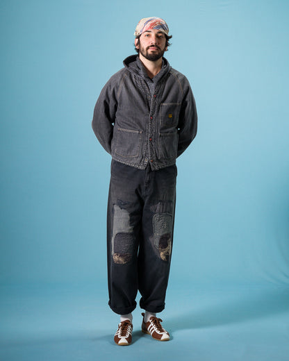 Kapital 11.5 oz Denim RAINBOWY Lining Railroad JKT - Black/Ecru - Standard & Strange