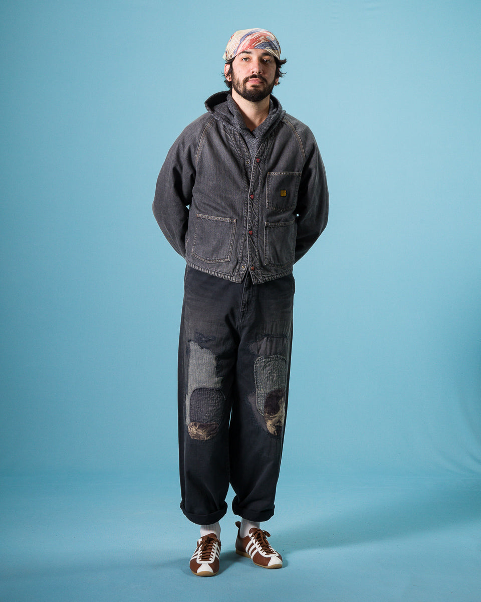 Kapital 11.5 oz Denim RAINBOWY Lining Railroad JKT - Black/Ecru - Standard & Strange