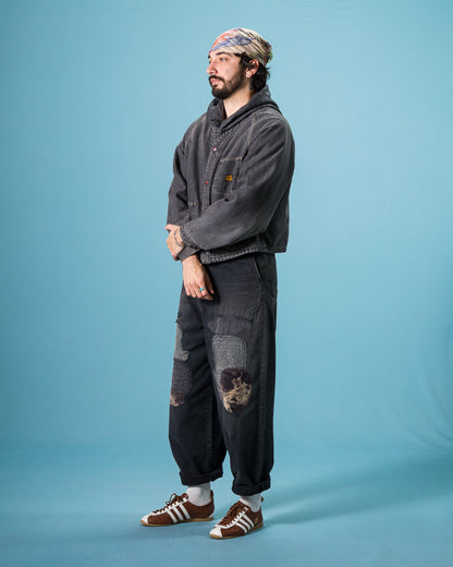 Kapital 11.5 oz Denim RAINBOWY Lining Railroad JKT - Black/Ecru - Standard & Strange