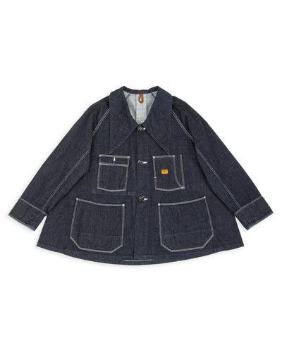 12oz Denim Large Pointed Collar BELL Coverall - IDG