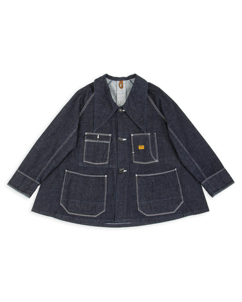 12oz Denim Large Pointed Collar BELL Coverall - IDG – Standard
