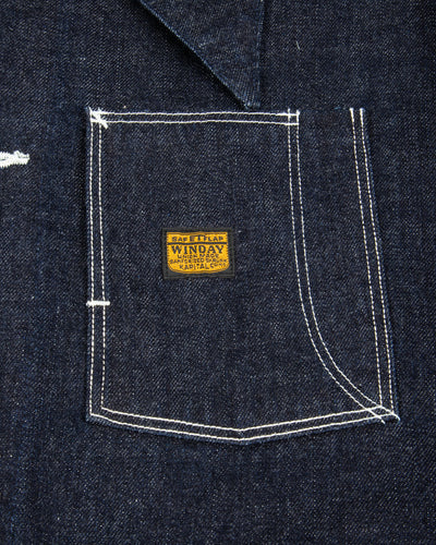 12oz Denim Large Pointed Collar BELL Coverall - IDG