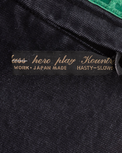 Kapital 14oz BLKxBLK Denim NOUVELLE Shuttle Pants - Green - Standard & Strange