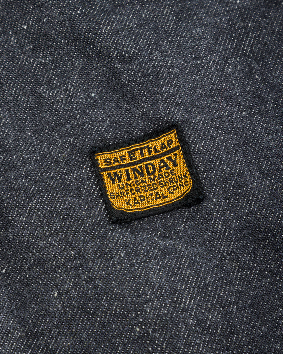 Kapital 14oz BLKxECR Denim T-Back Drizzler JKT - Black x Ecru
