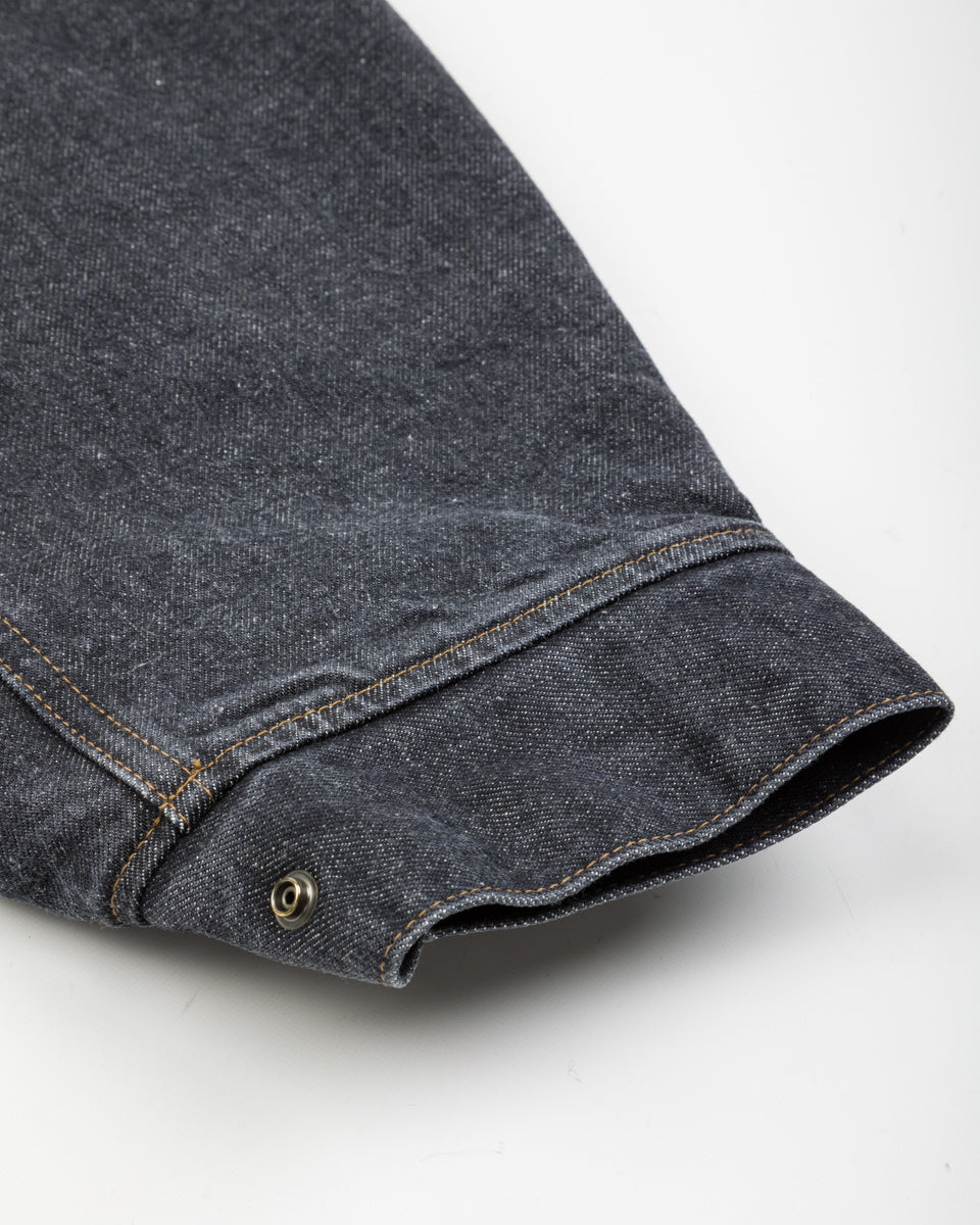 Kapital 14oz BLKxECR Denim T-Back Drizzler JKT - Black x Ecru - Standard & Strange