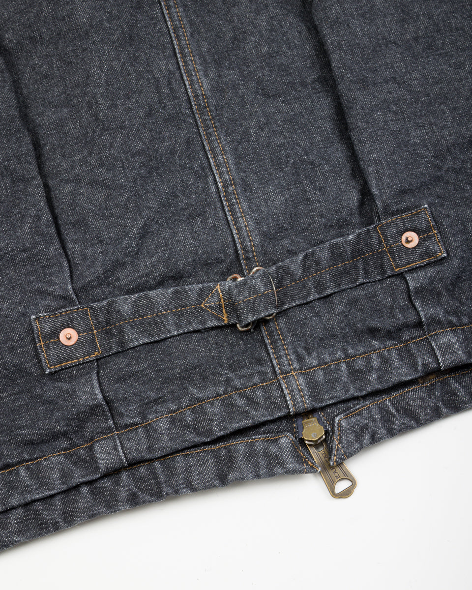 Kapital 14oz BLKxECR Denim T-Back Drizzler JKT - Black x Ecru - Standard & Strange