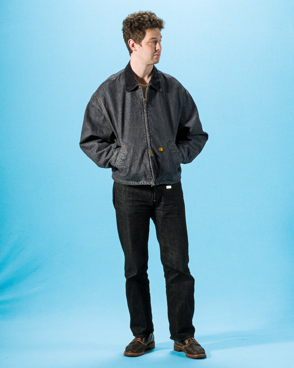 Kapital 14oz BLKxECR Denim T-Back Drizzler JKT - Black x Ecru - Standard & Strange