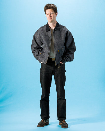 Kapital 14oz BLKxECR Denim T-Back Drizzler JKT - Black x Ecru - Standard & Strange