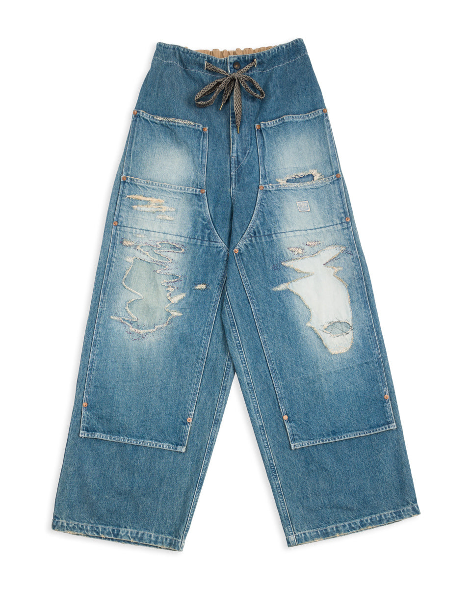 Kapital 14oz Denim W-Knee EASY Baggy Pants(DIXIE LUMBER REMAKE) - PRO - Standard & Strange