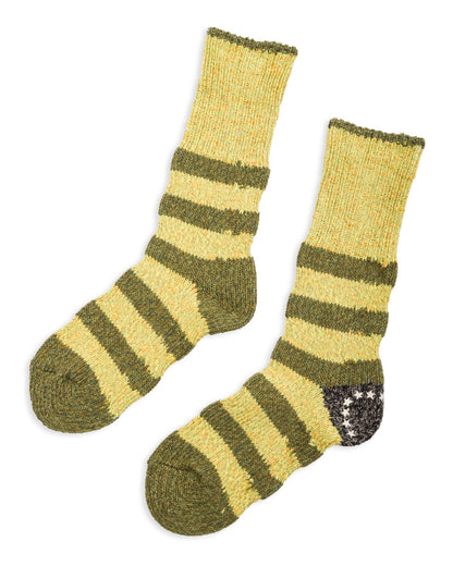 Kapital 56 Yarns Flag Stripe Socks - Khaki - Standard & Strange