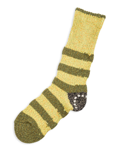 Kapital 56 Yarns Flag Stripe Socks - Khaki - Standard & Strange