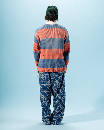 Kapital 5G Cotton Knit RUGGER Shirt - Sax/Red - Standard & Strange