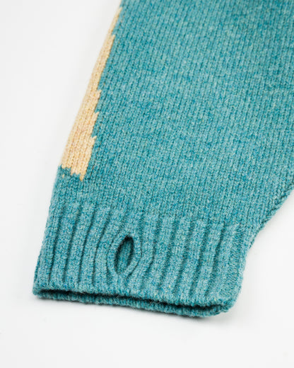 Kapital 5G Wool BONE Crew Sweater - Sax - Standard & Strange