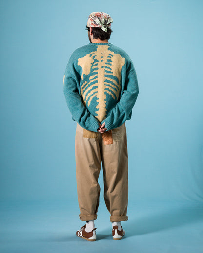 Kapital 5G Wool BONE Crew Sweater - Sax - Standard & Strange