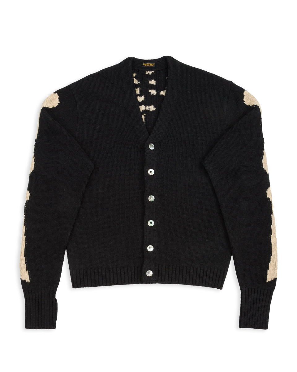 Kapital 5G Wool BONE Short Cardigan - Black 3 - Standard & Strange