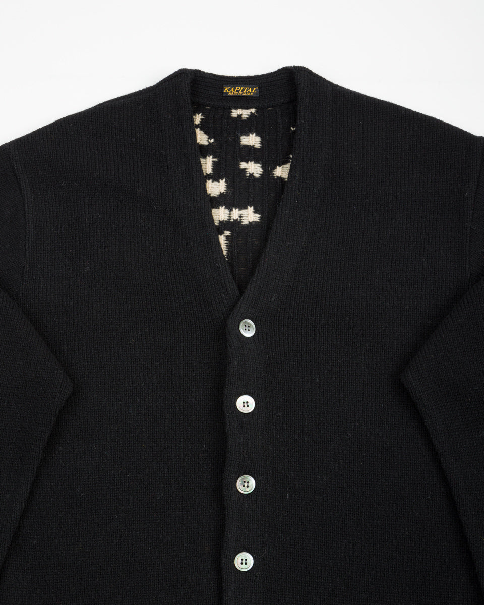 Kapital 5G Wool BONE Short Cardigan - Black 3 – Standard & Strange