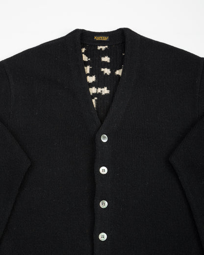 Kapital 5G Wool BONE Short Cardigan - Black 3 - Standard & Strange