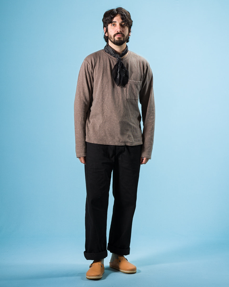 Kapital AMUSE Knit Pocket Long Sleeve T - Charcoal - Standard & Strange