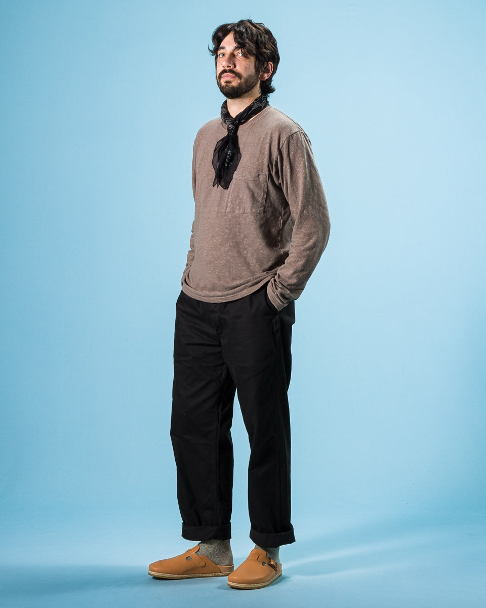 Kapital AMUSE Knit Pocket Long Sleeve T - Charcoal - Standard & Strange